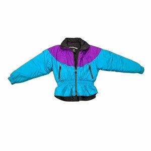 Vintage 80’s Teal and Violet Ski Jacket M